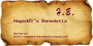Hegedűs Benedetta névjegykártya